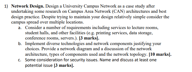 campus network design case study