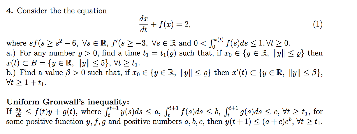 4 Consider The The Equation Dx F X 2 1 Dt Chegg Com