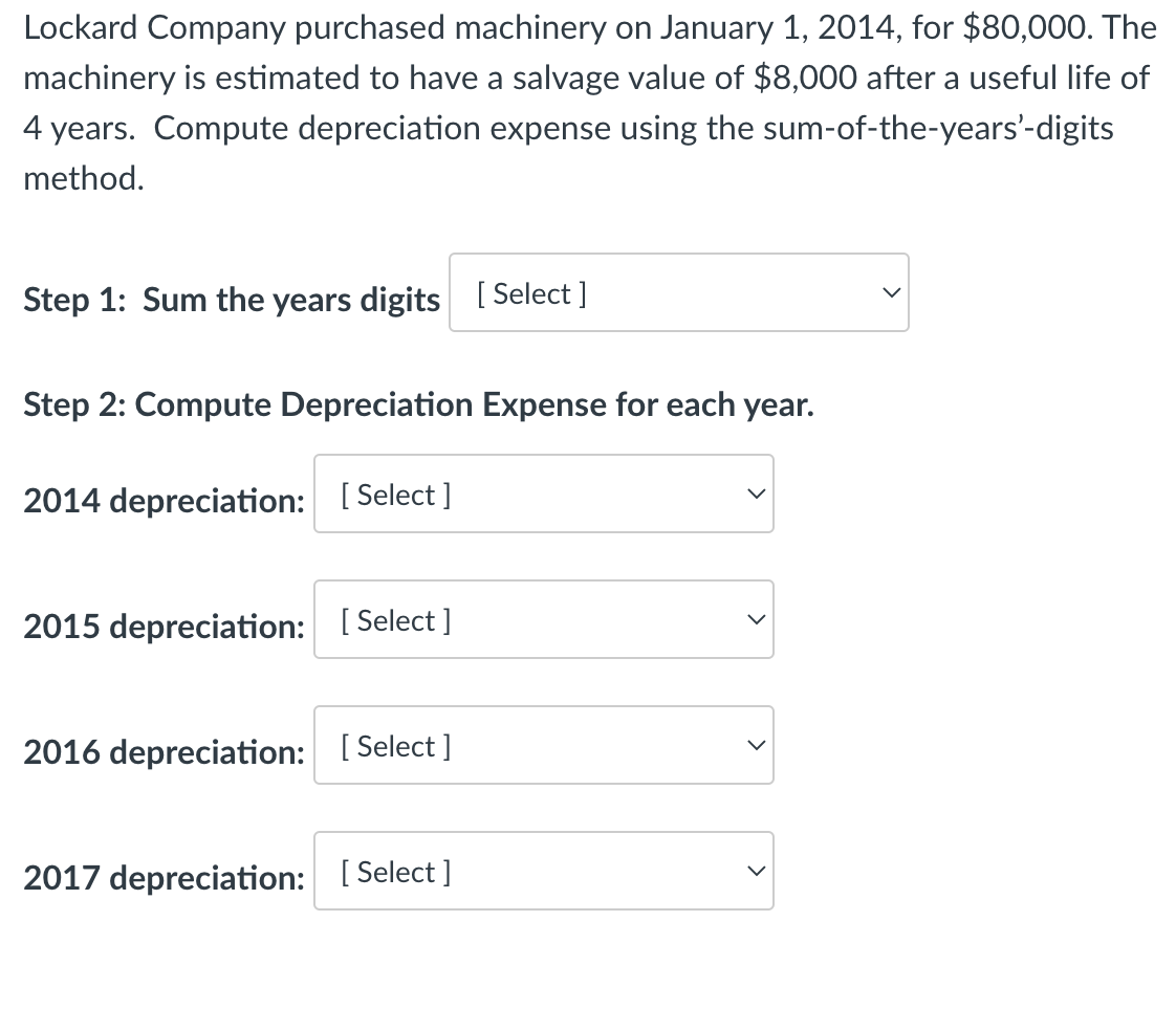 Solved Lockard Company purchased machinery on January 1, | Chegg.com