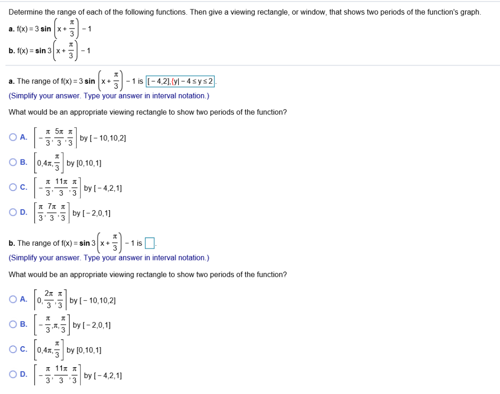 Solved Determine the range of each of the following | Chegg.com