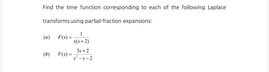 Solved Find the time function corresponding to each of the | Chegg.com