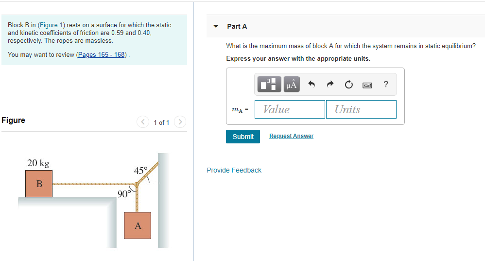 Solved Block B in (Figure 1) rests on a surface for which | Chegg.com