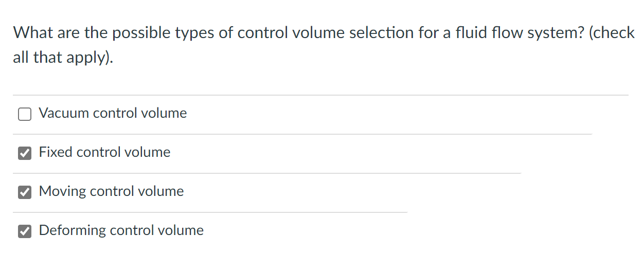 Solved a What are the possible types of control volume | Chegg.com