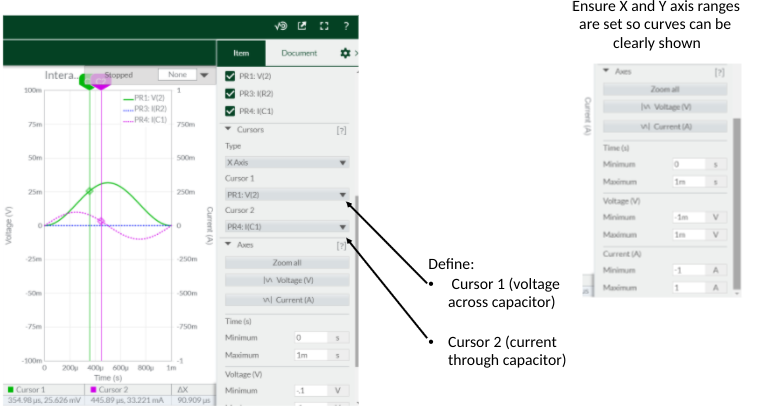 Solved 1. Look at Capacitor Voltage and Current • According | Chegg.com
