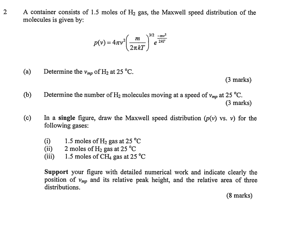 Solved will different number of moles affect the Maxwell | Chegg.com