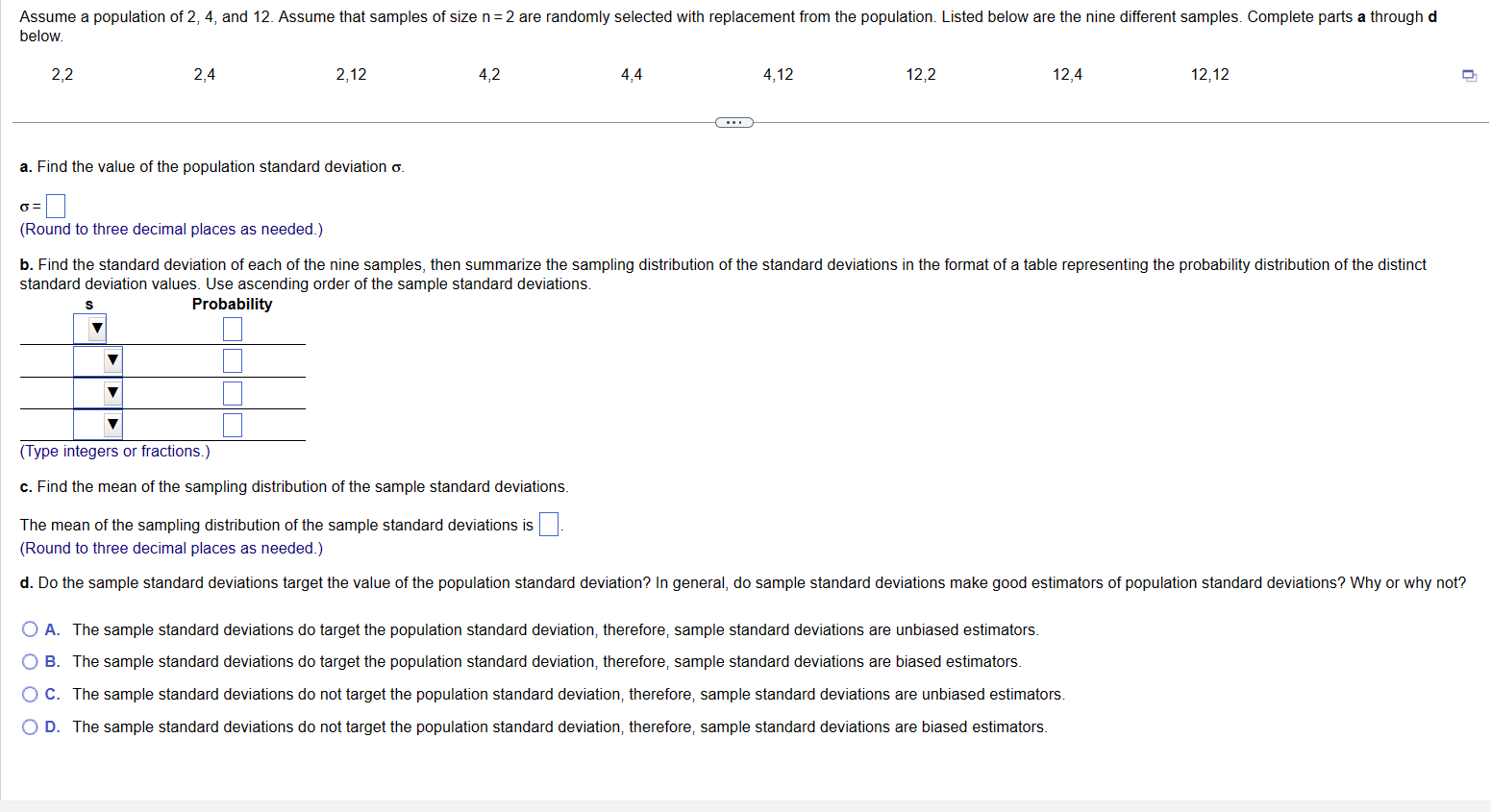 standard deviation of 2 4 6 8 10 and 12