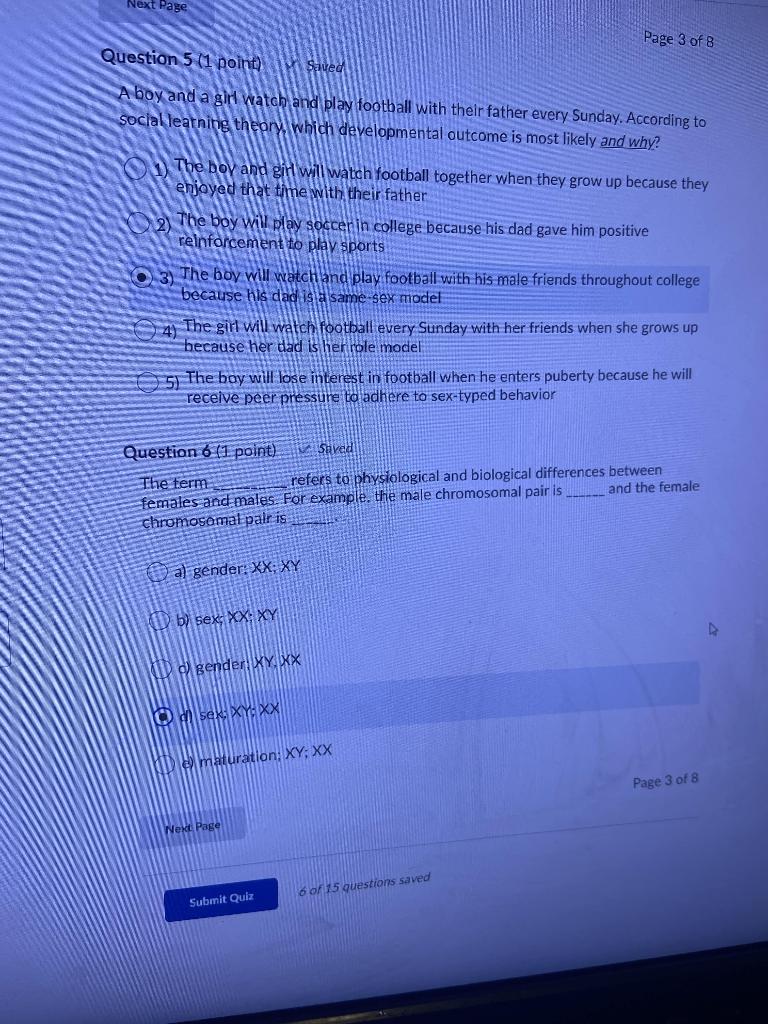 Solved Next Page Page 3 Of 8 Question 5 1 Point Saved A