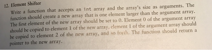 Solved 12. Element Shifter Write a function that accepts an | Chegg.com