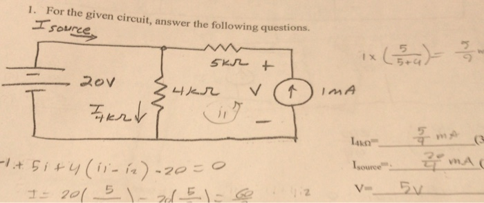 Solved For the given circuit, answer the following | Chegg.com