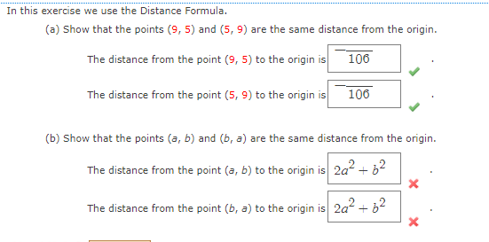 Solved In this exercise we use the Distance Formula. (a) | Chegg.com