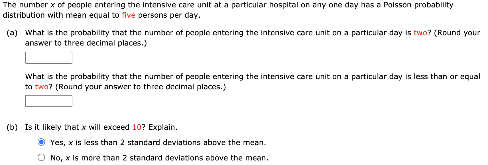 Solved The number x of people entering the intensive care | Chegg.com