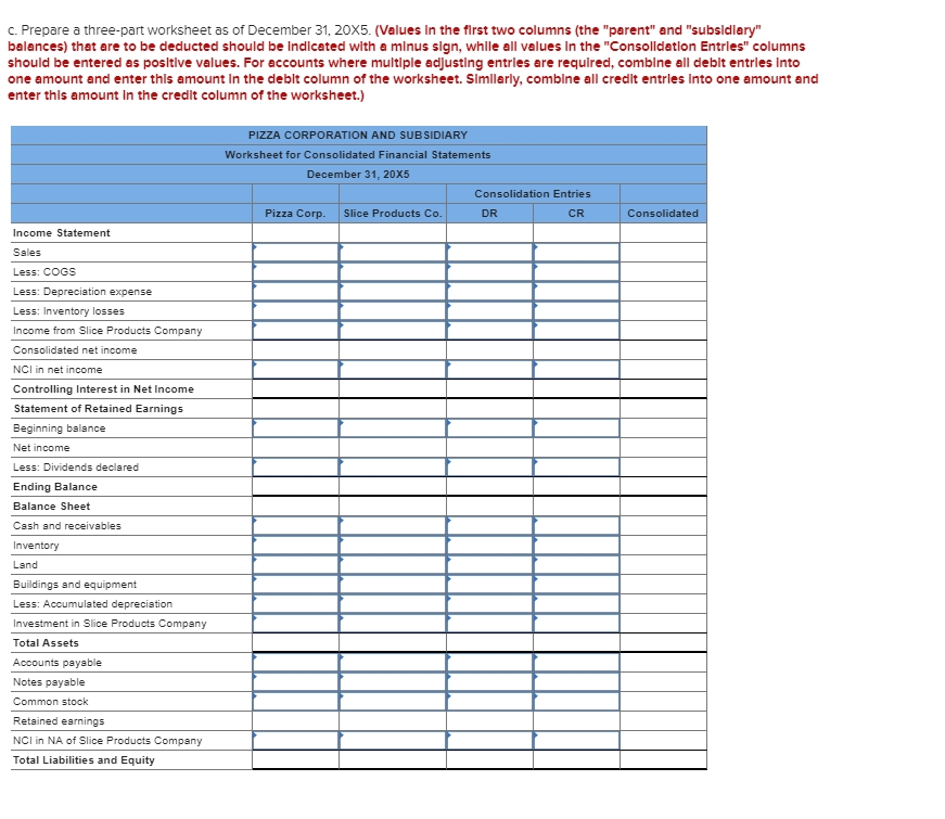Solved Pizza Corporation acquired 80 percent ownership of | Chegg.com
