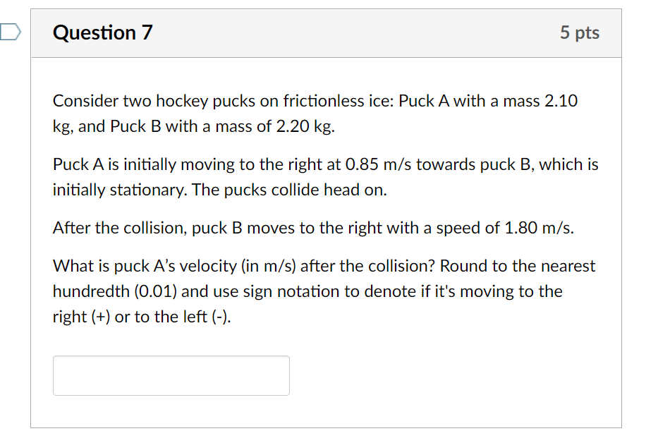 Solved Consider Two Hockey Pucks On Frictionless Ice: Puck A | Chegg.com