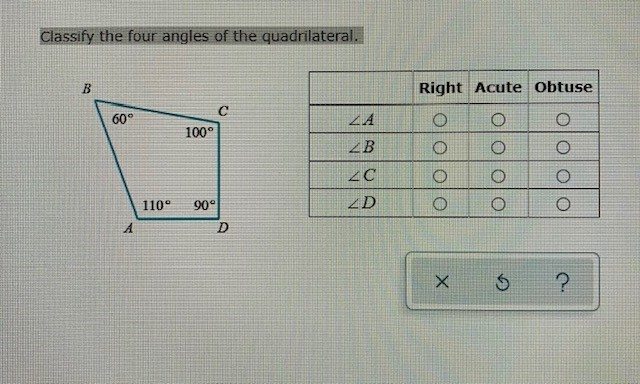 Solved Classify the four angles of the quadrilateral. B | Chegg.com