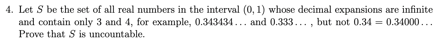 Solved 4. Let S Be The Set Of All Real Numbers In The | Chegg.com