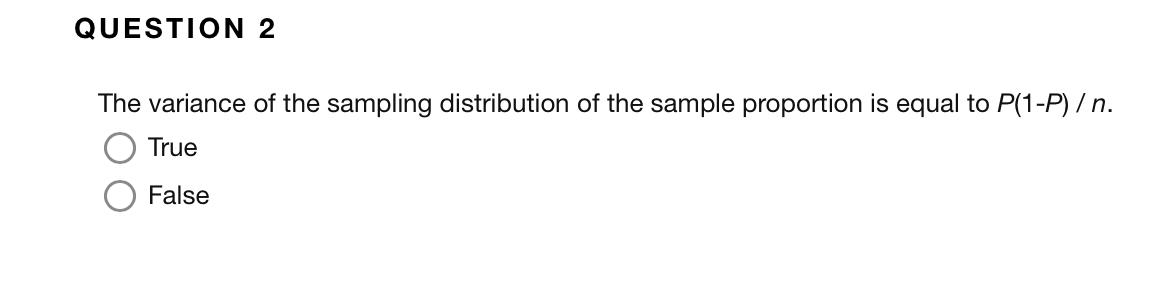 Solved The variance of the sampling distribution of the | Chegg.com