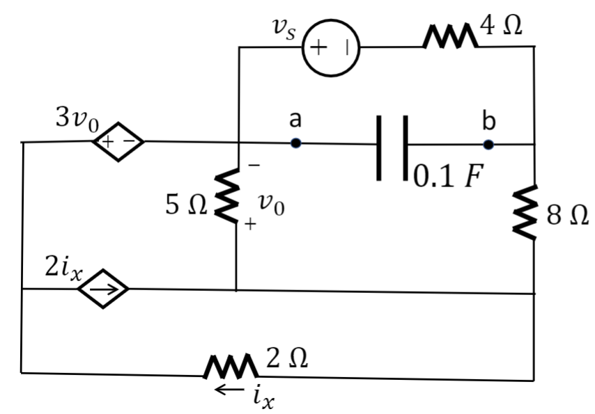 Solved The independent voltage source is a DC source with | Chegg.com