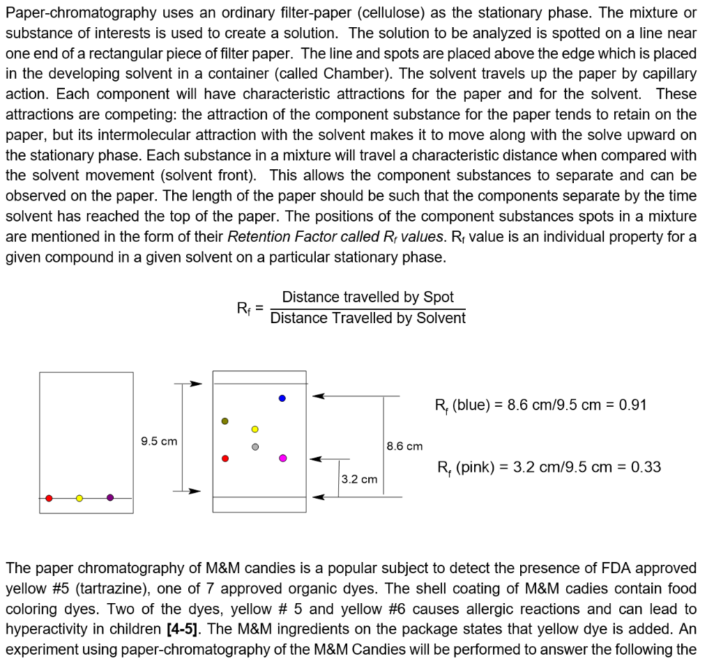 Part 4 Paper Chromatography of M & M dyes Many