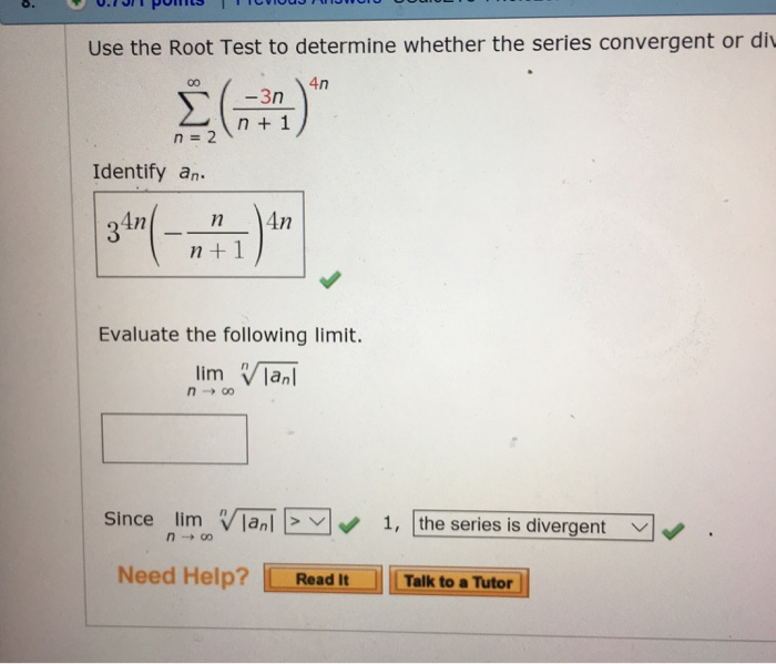 Solved Use the Root Test to determine whether the series | Chegg.com