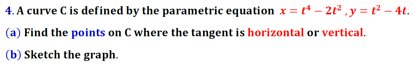 Solved 4. A curve C is defined by the parametric equation x | Chegg.com