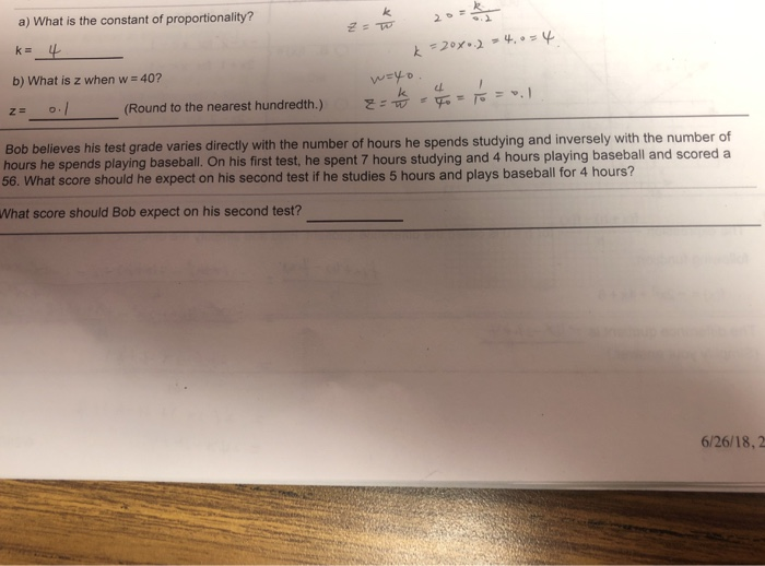 Solved A) What Is The Constant Of Proportionality? B) What | Chegg.com