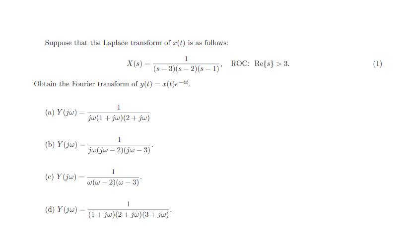 Solved Suppose That The Laplace Transform Of R T Is As F Chegg Com