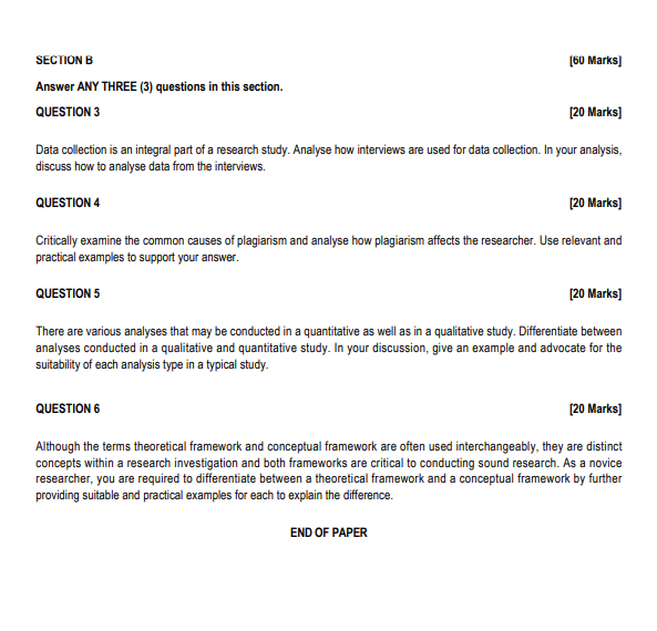 Solved SECTION B Answer ANY THREE (3) Questions In This | Chegg.com