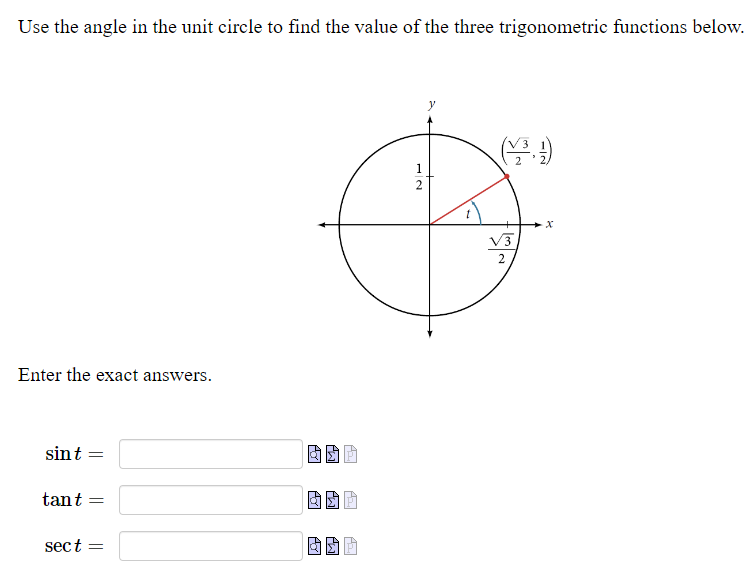 Solved Use The Angle In The Unit Circle To Find The Value Of 