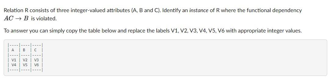 Solved Relation R consists of three integer-valued | Chegg.com