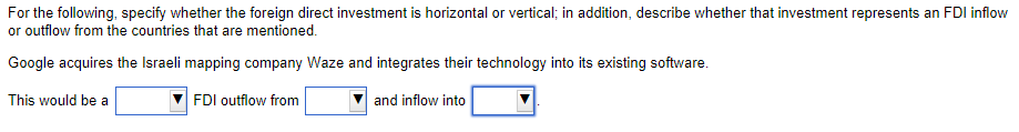 Solved For The Following, Specify Whether The Foreign Direct | Chegg.com