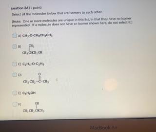 Solved estion 3 (1 polo Select all the molecules below that | Chegg.com