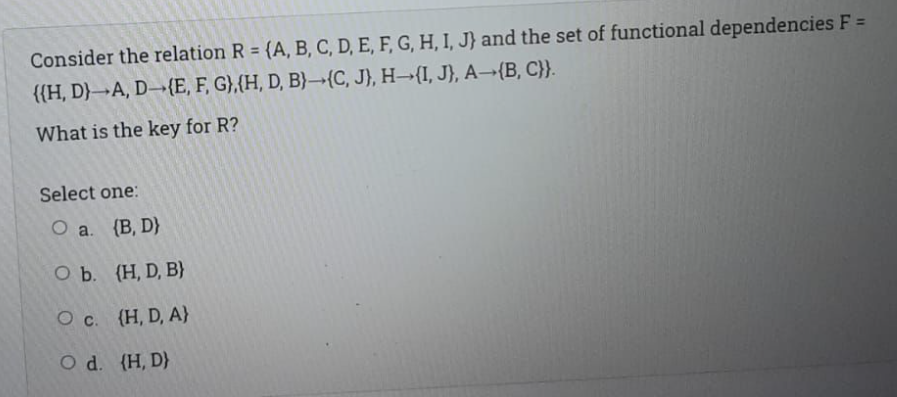 Solved Consider The Relation R = {A, B, C, D, E, F, G, H, I, | Chegg.com