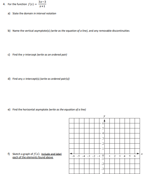 Solved For the function f(x)=3x-3x+1a) ﻿State the domain in | Chegg.com