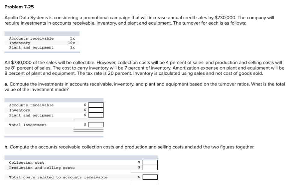 Solved Problem 725 Apollo Data Systems is considering a