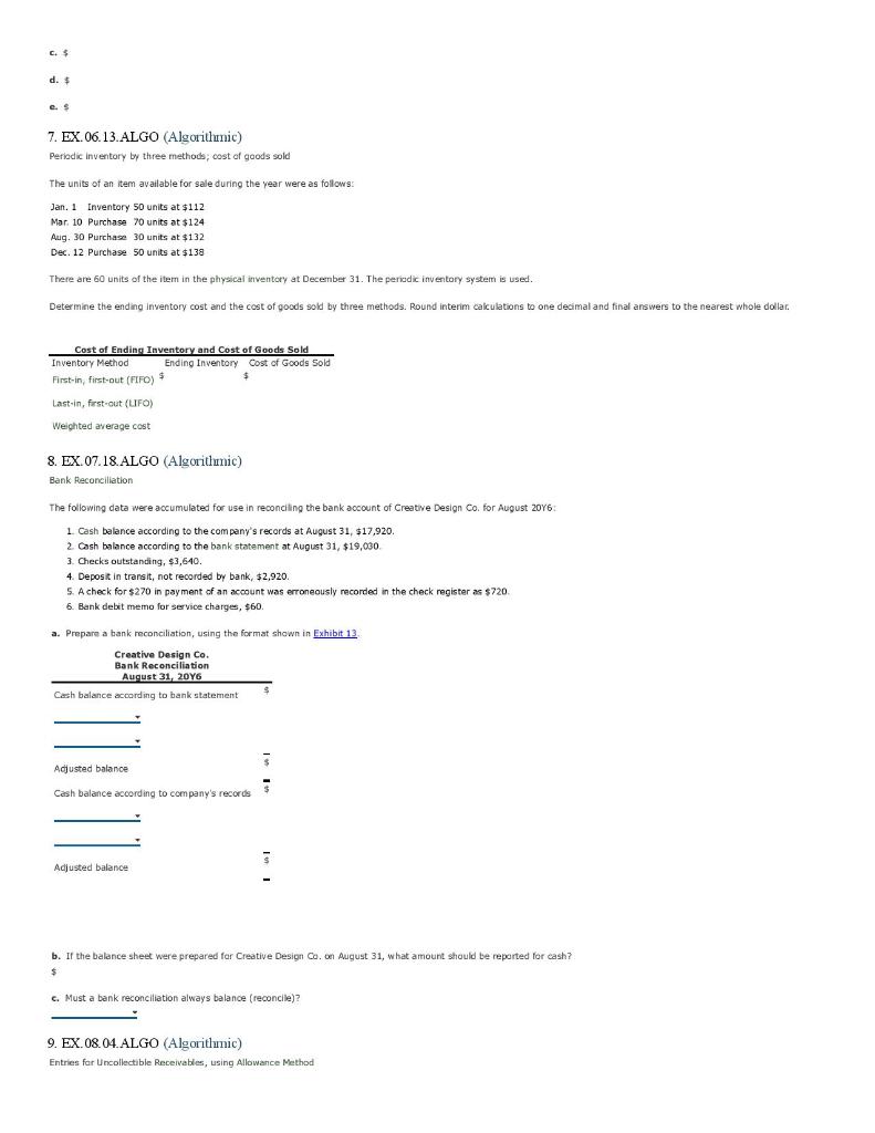 Solved 1. EX.01.04. ALGO (Algorithmic) Accounting Equation | Chegg.com