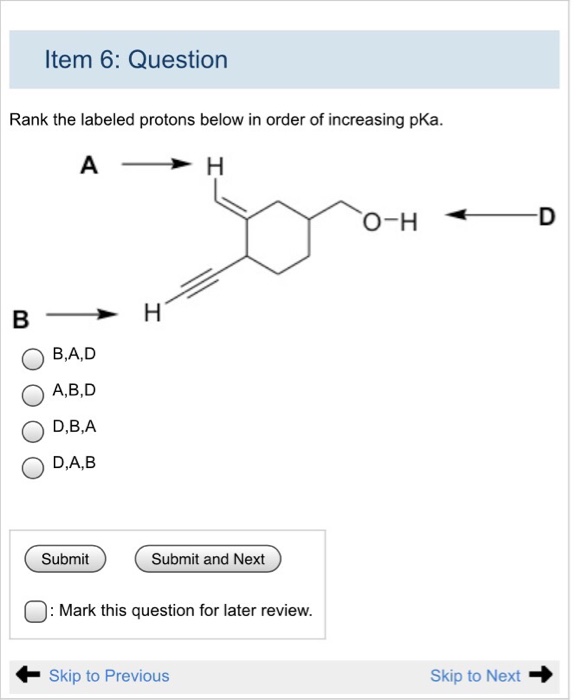 Solved Rank The Labeled Protons Below In Order Of Increasing | Chegg.com