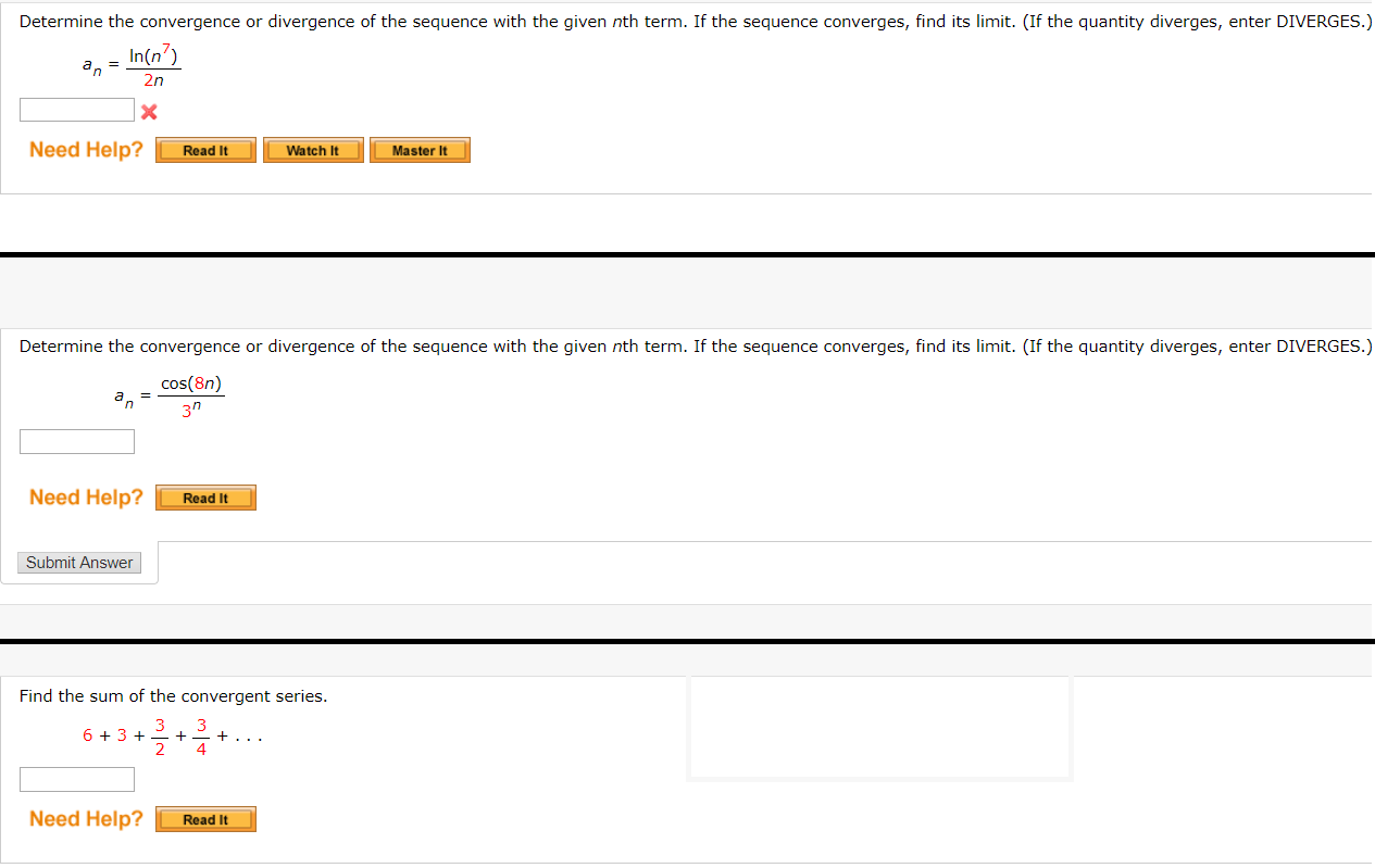 Solved Determine The Convergence Or Divergence Of The Chegg