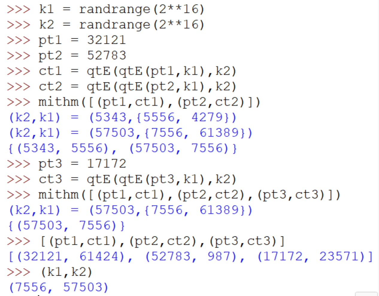 Solved Write in Python Implement a meet-in-the-middle attack | Chegg.com