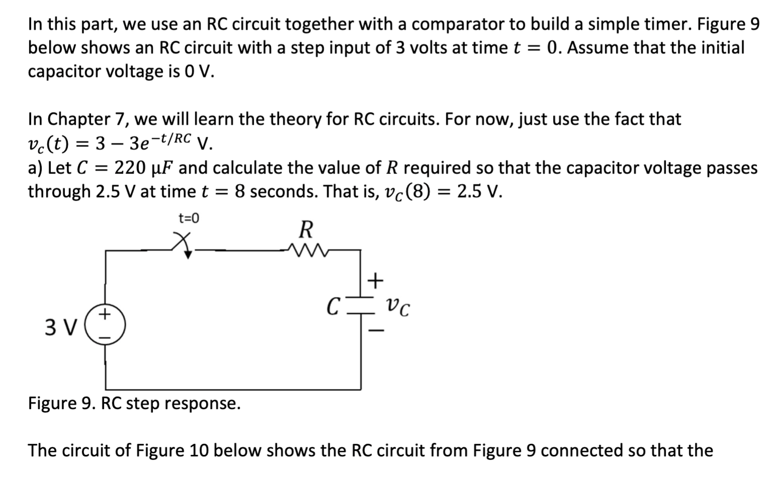 Solved In this part, we use an RC circuit together with a | Chegg.com