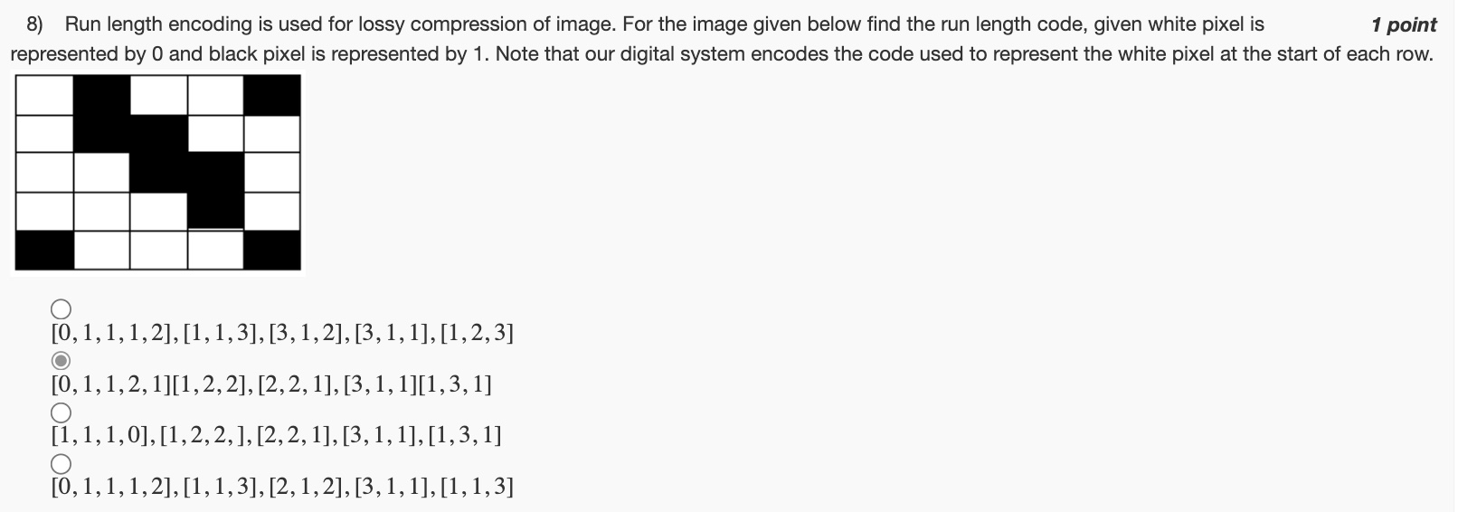 Run length encoding is ﻿used for lossy compression of | Chegg.com