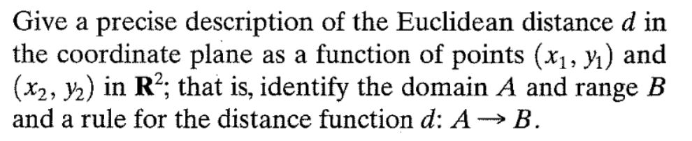Solved Give a precise description of the Euclidean distance | Chegg.com