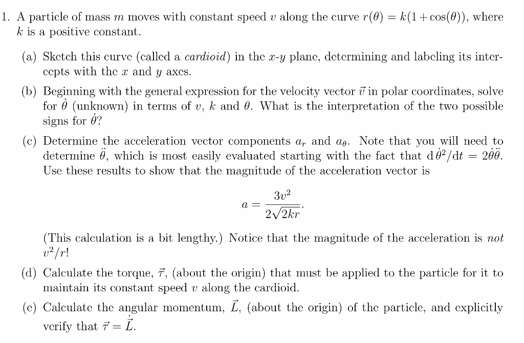 1 A Particle Of Mass M Moves With Constant Speed V Chegg Com