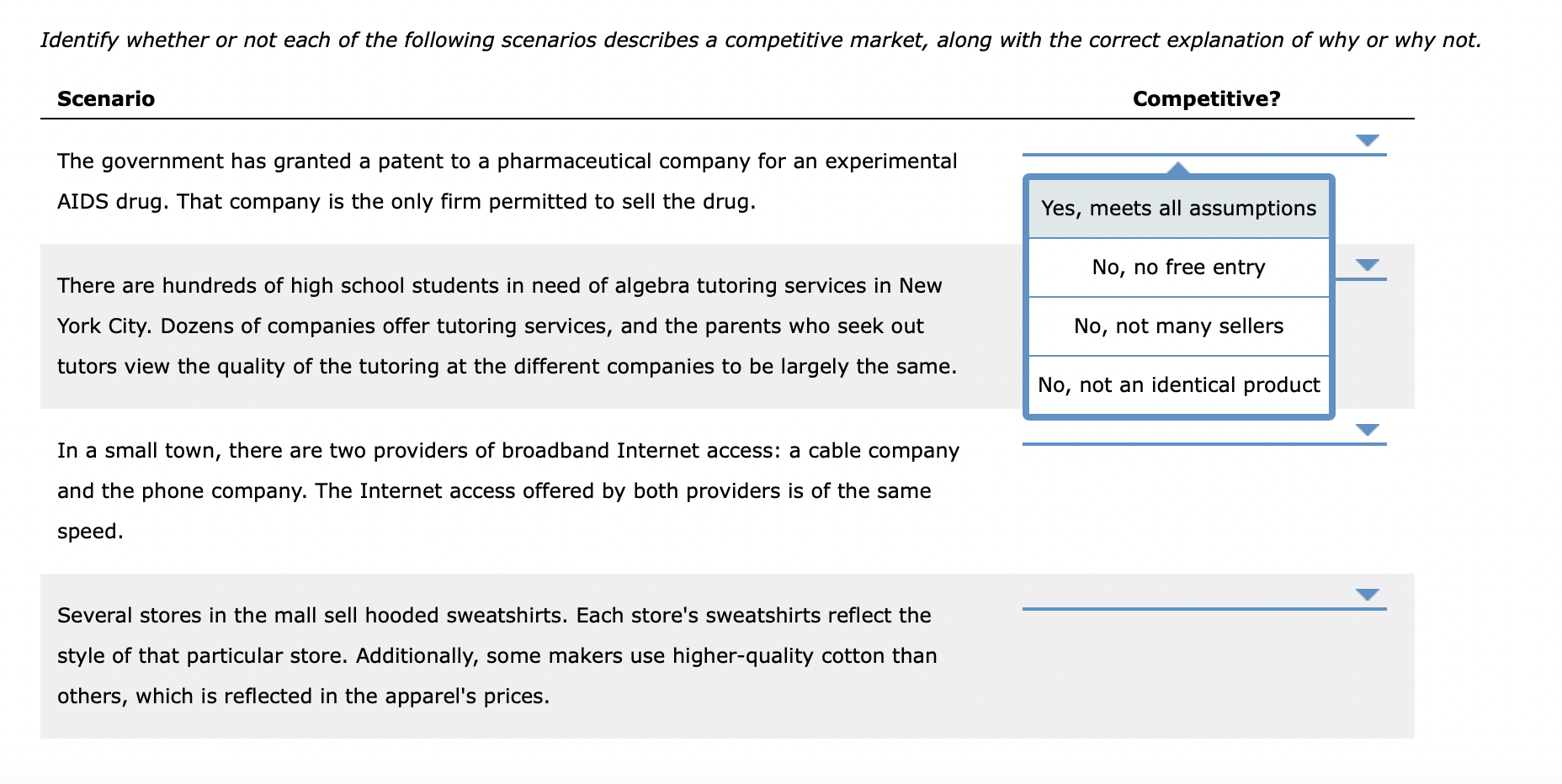 Solved Identify whether or not each of the following | Chegg.com