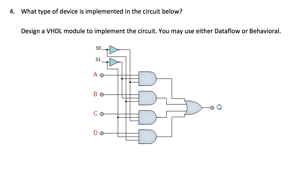 Solved 4. What type of device is implemented in the circuit | Chegg.com