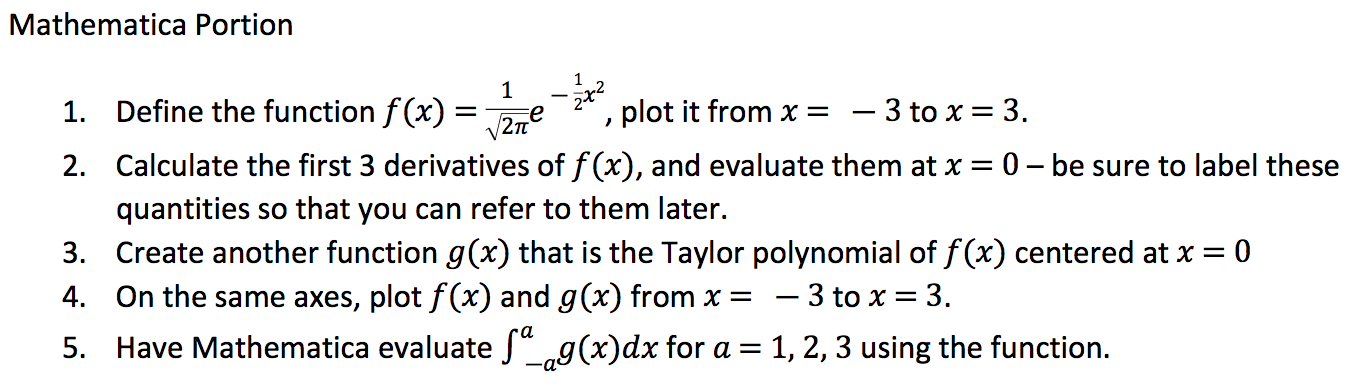 Solved Mathematica Portion 1 1. Define the function f(x) = | Chegg.com
