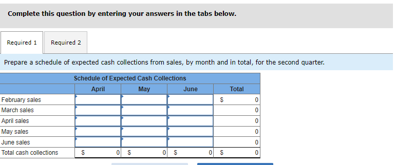 Solved Exercise 8-1 (Algo) Schedule Of Expected Cash | Chegg.com