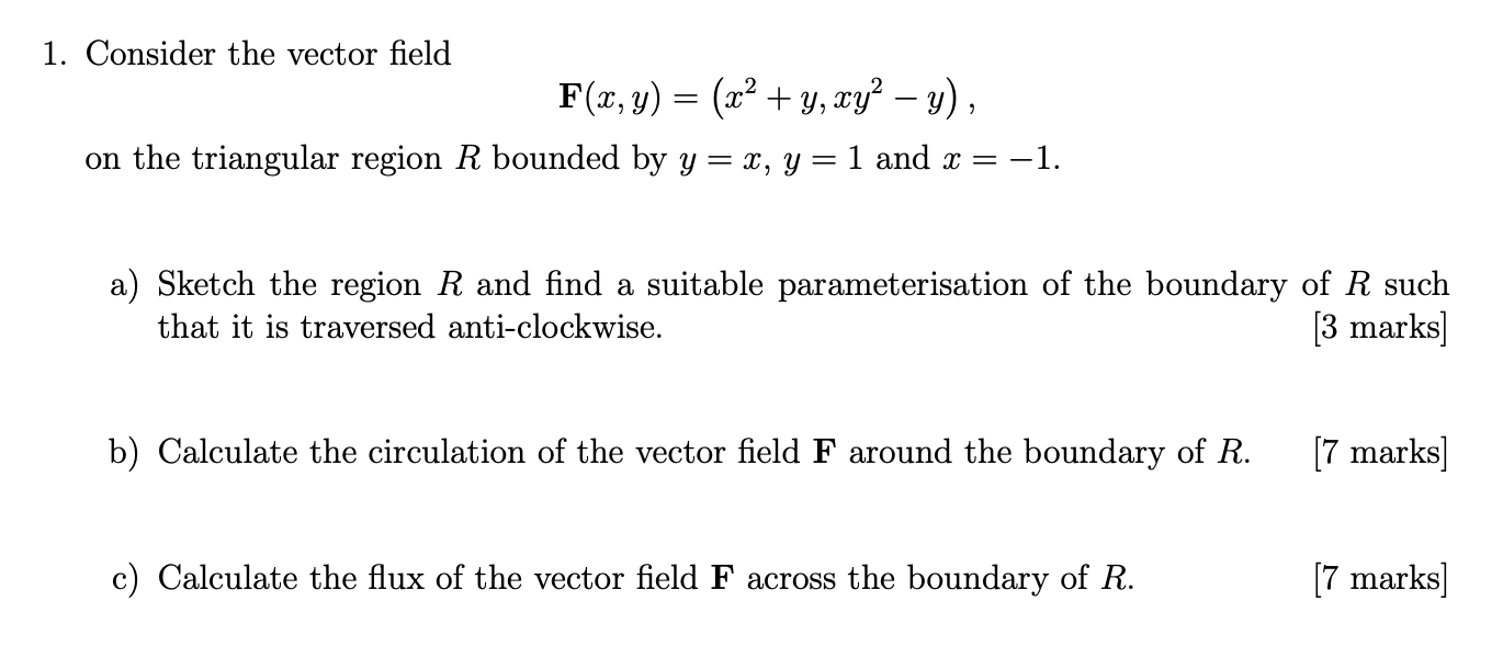 Solved 2. Calculate the circulation of the vector field F(x, | Chegg.com