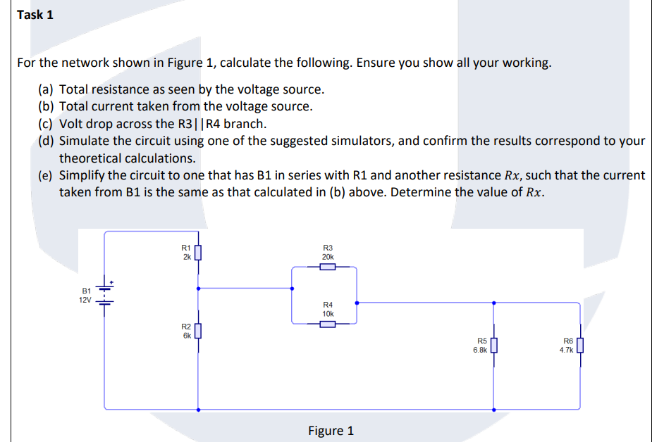 Solved For the network shown in Figure 1, calculate the | Chegg.com