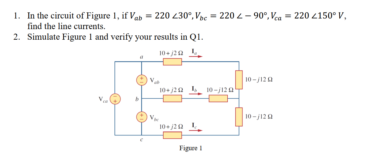 Solved = 220 2 - 90°, Vca = 220