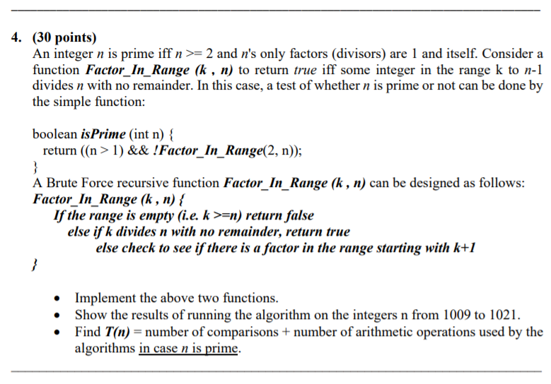 Solved Brute Force and Exclude & Conquer Recursive | Chegg.com